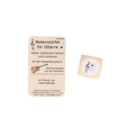 Notenwürfel für Gitarre, g bis d', Konzertgitarre