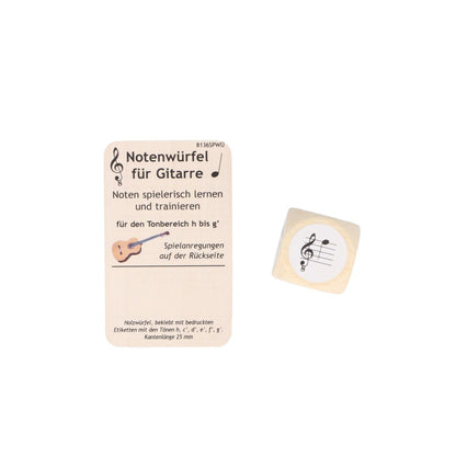 Notenwürfel für Gitarre, h bis g', Konzertgitarre