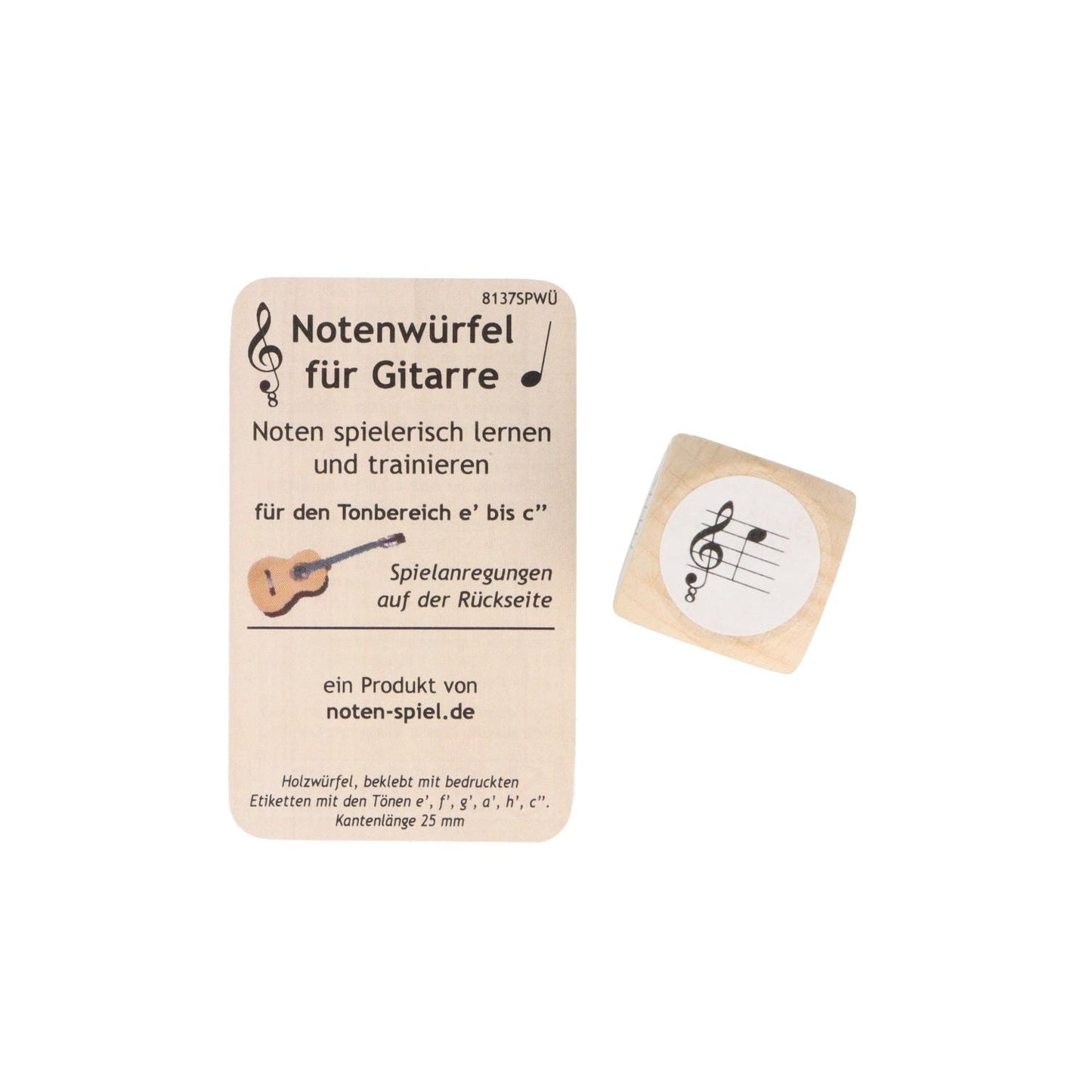 Note Cube for Guitar, e' to c", Classical Guitar