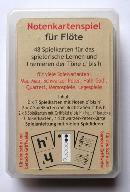 sheet music card game for flute