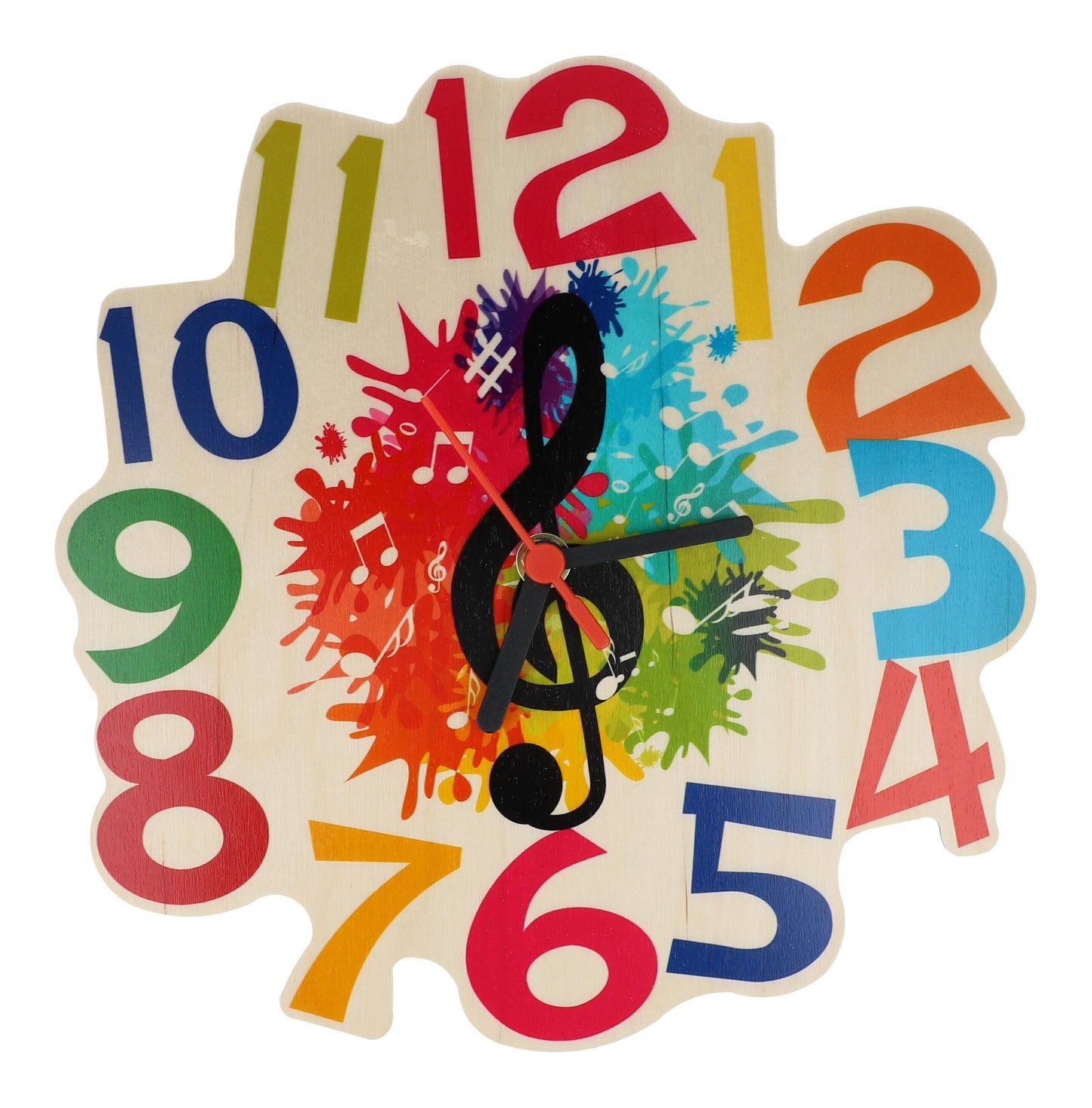 Musical, colorful wall clock for children