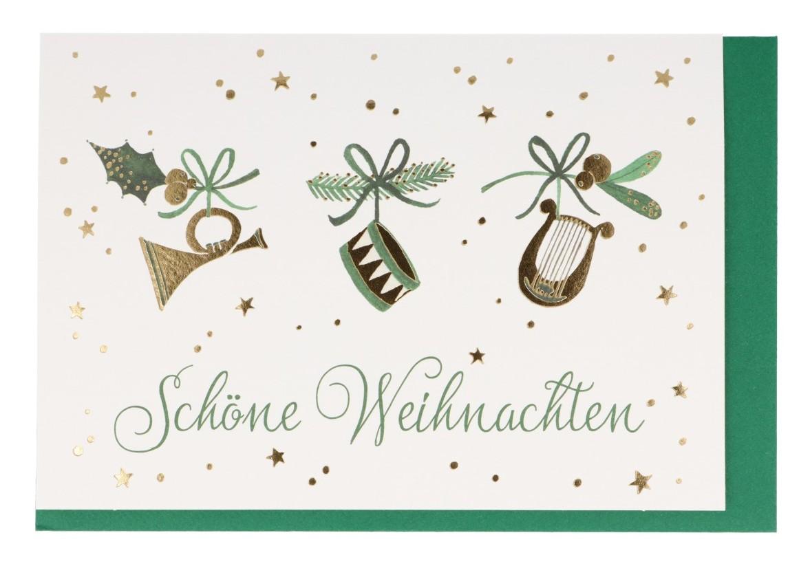 Doppelkarte Schöne Weihnachten (Instrumente)