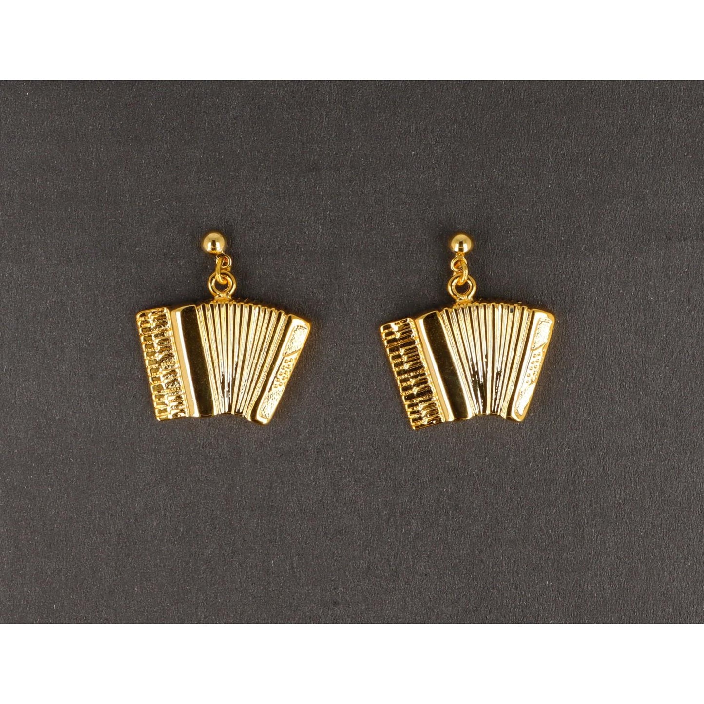 Accordion earrings, silver-plated or gold-plated