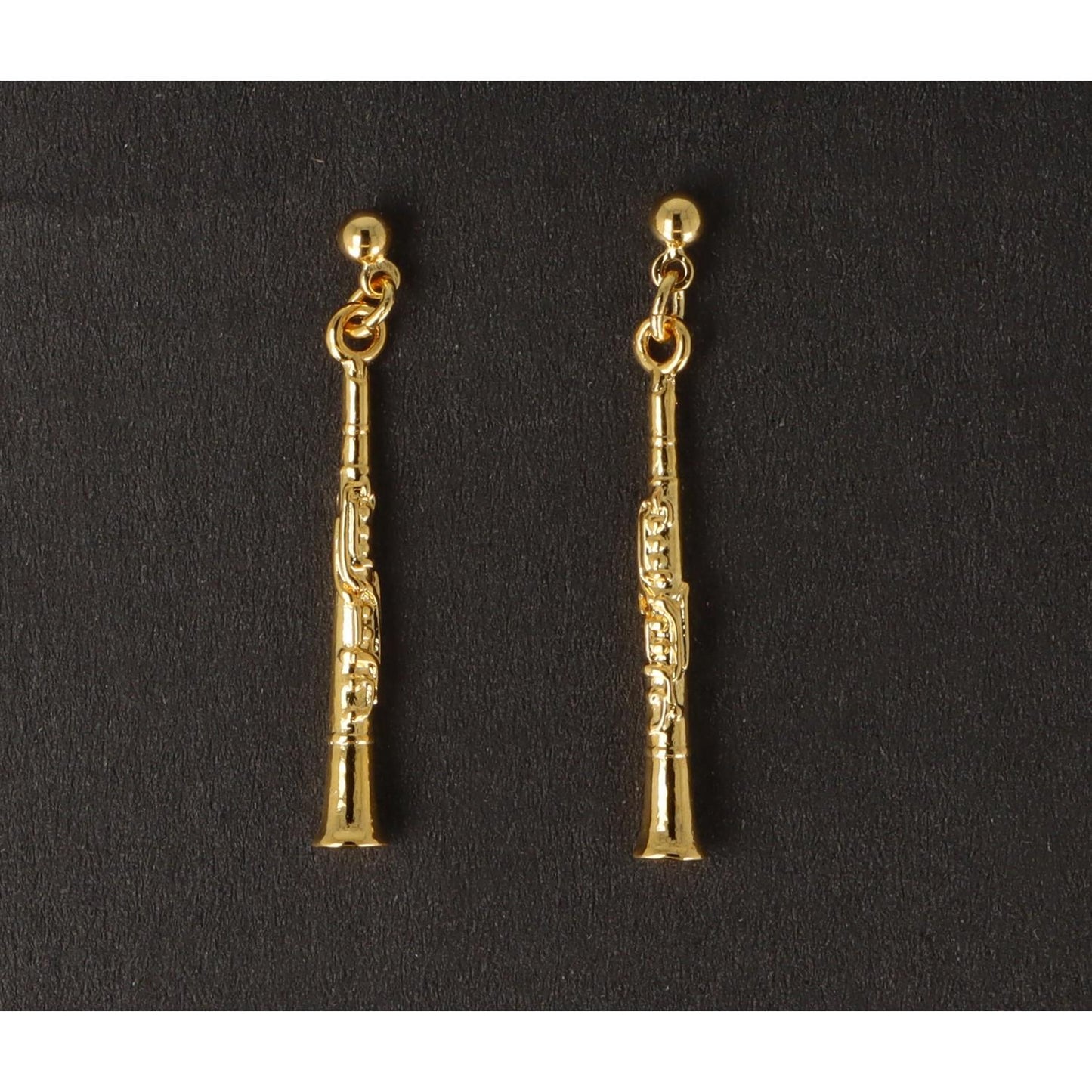 Klarinette-Ohrhänger,  vergoldet