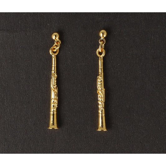 Klarinette-Ohrhänger,  vergoldet