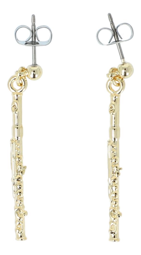 Flute earrings, silver-plated or gold-plated