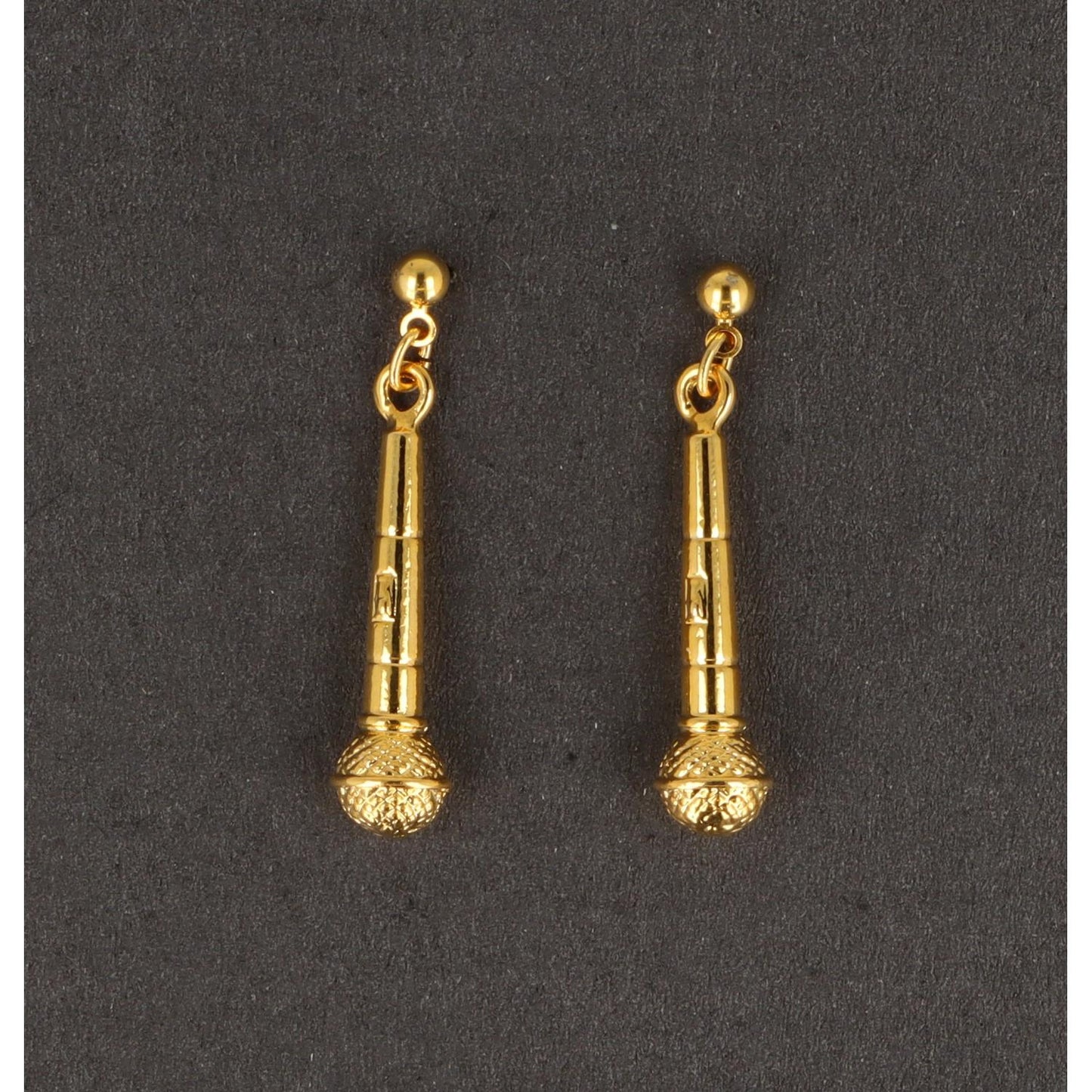 Microphone earrings, silver-plated or gold-plated