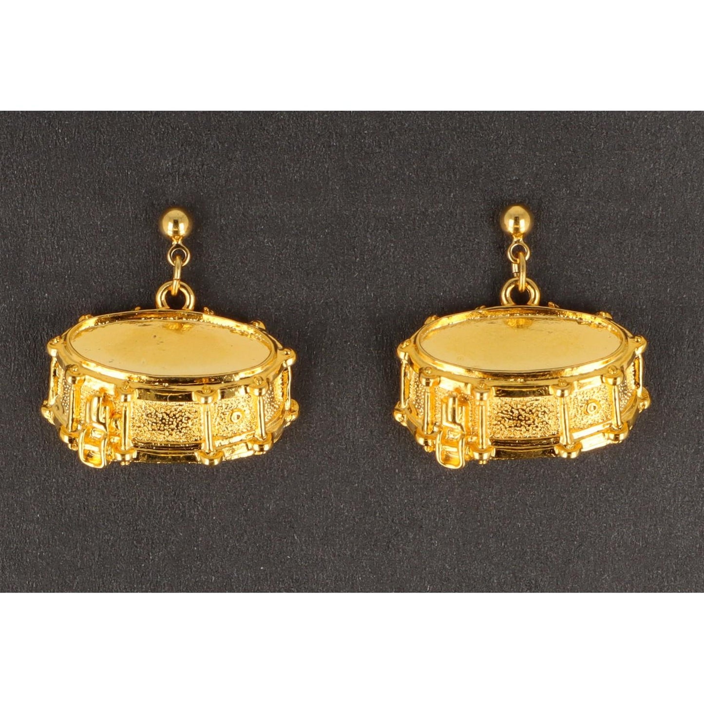 Snare drum earrings, silver-plated or gold-plated