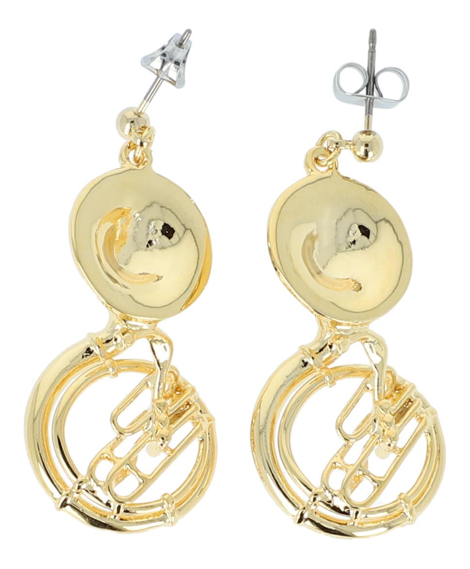 Sousaphone earrings, silver-plated or gold-plated