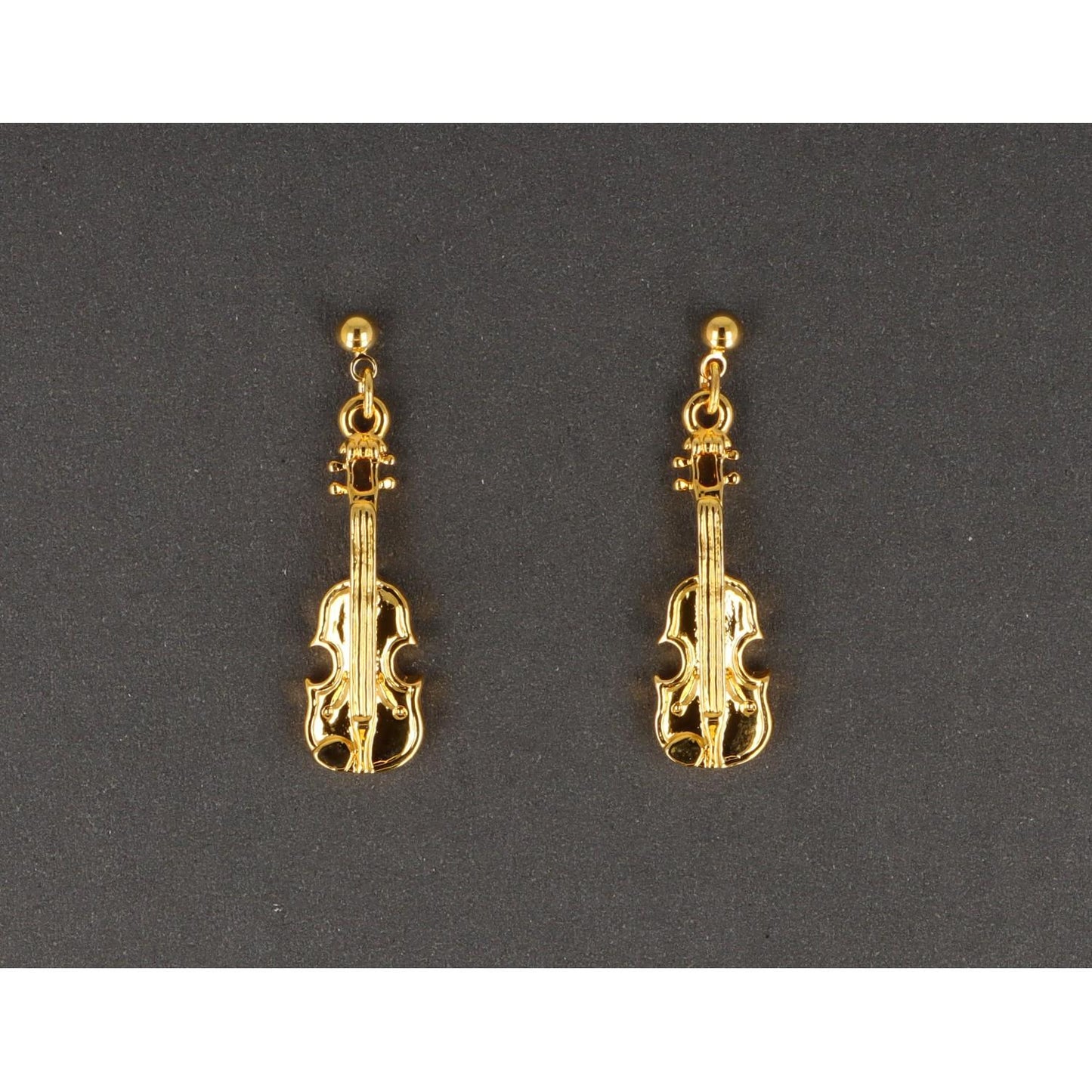 Violin earrings, silver-plated or gold-plated, violin