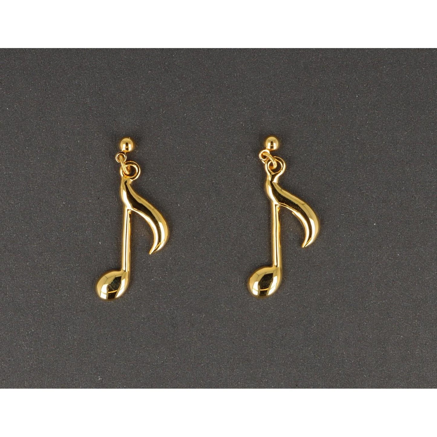 Eighth note earrings, silver-plated or gold-plated