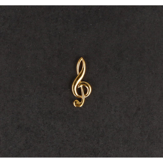 Treble clef pin, gold-plated