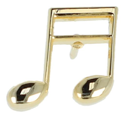 16th note pin, sixteenth note, silver-plated or gold-plated