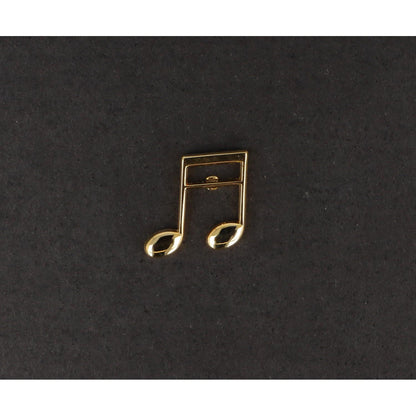 16th note pin, sixteenth note, silver-plated or gold-plated