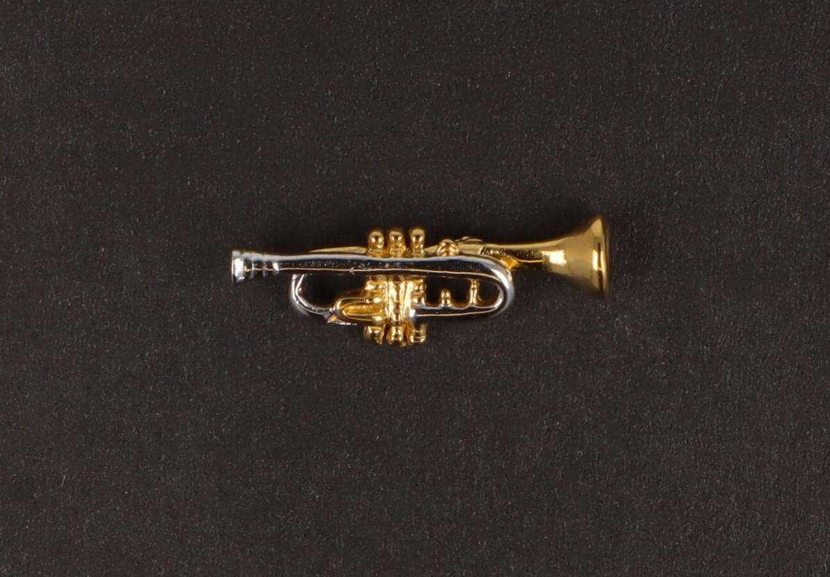 trumpet pin, gold-plated