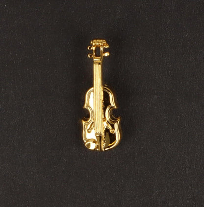 Violin pin, silver-plated or gold-plated