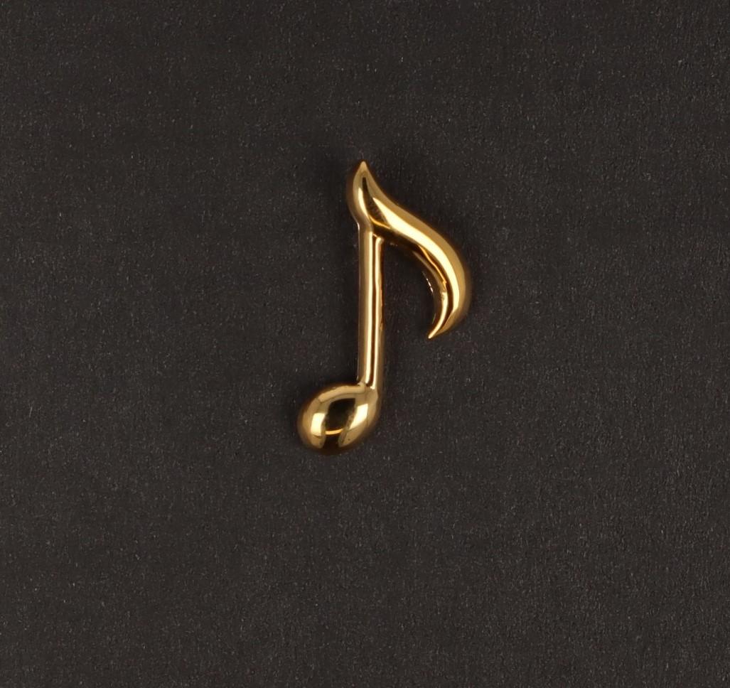 Eighth note pin, silver-plated or gold-plated