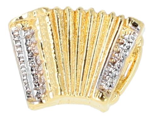 Accordion pin, silver-plated or gold-plated