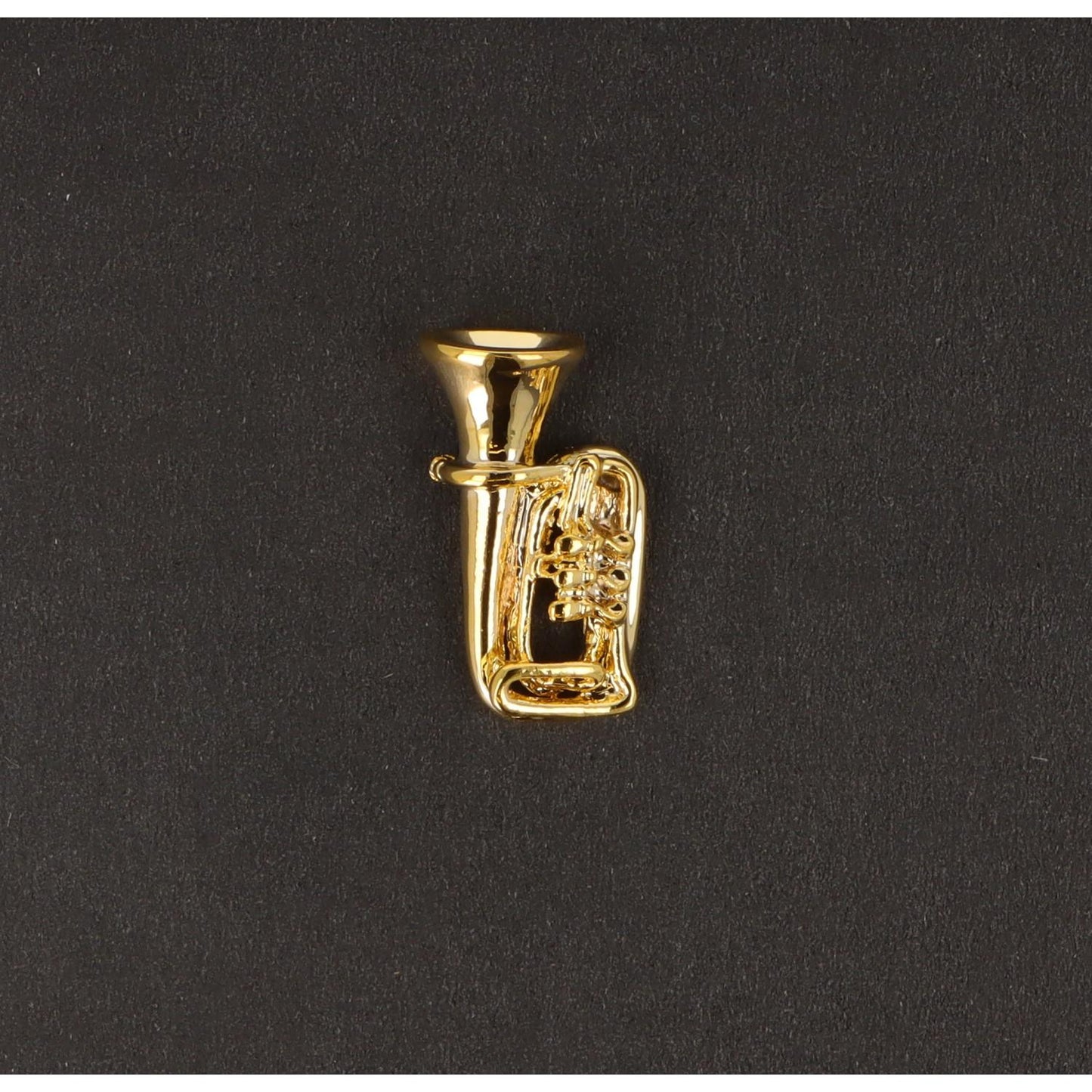 Tuba pin, gold-plated, brass music