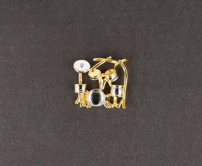 Schlagzeug-Pin, versilbert oder vergoldet