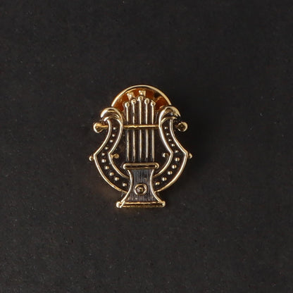 Lyra-Pin dreidimensional, vergoldet