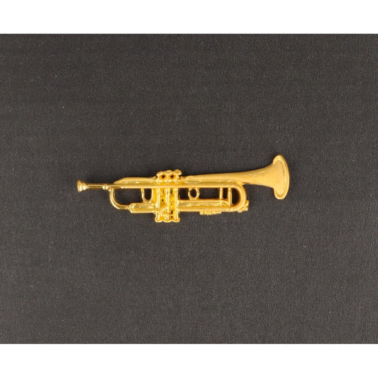 Trumpet pin, gold-plated, brass music