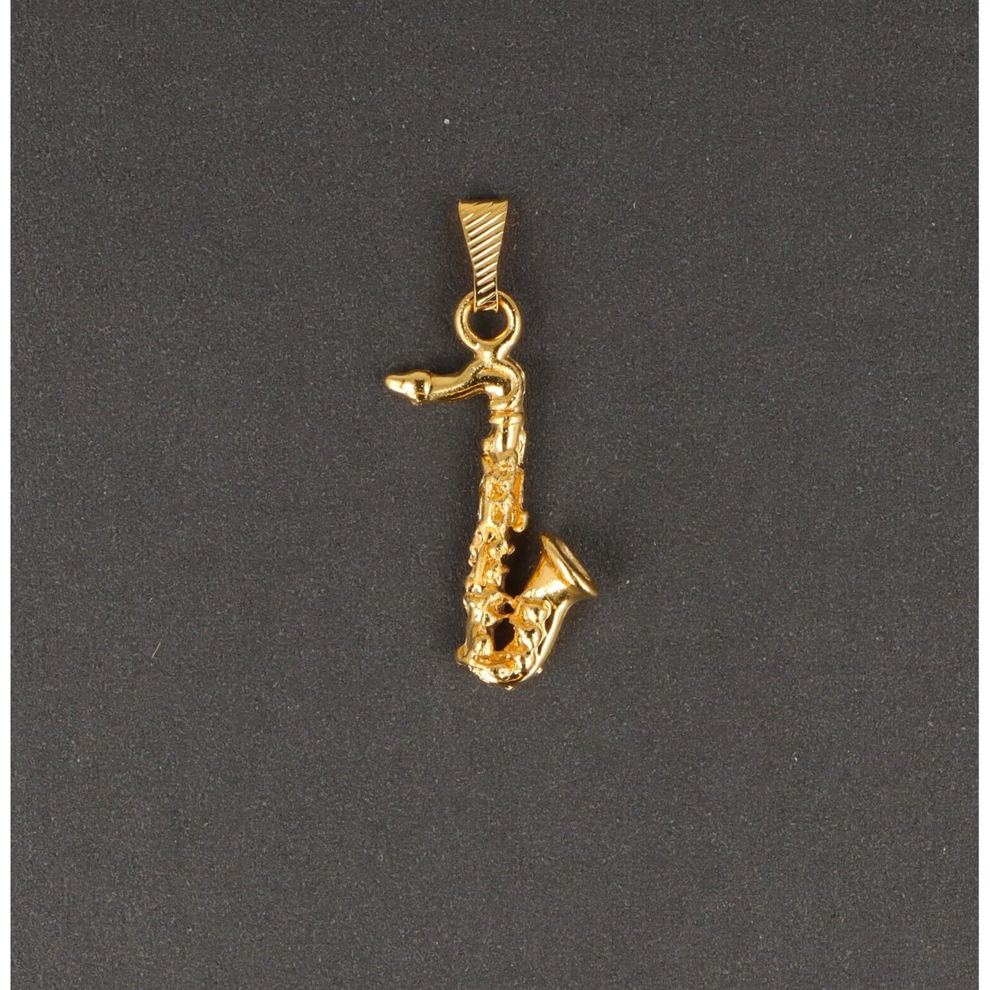 Saxophone pendant, without chain, gold-plated