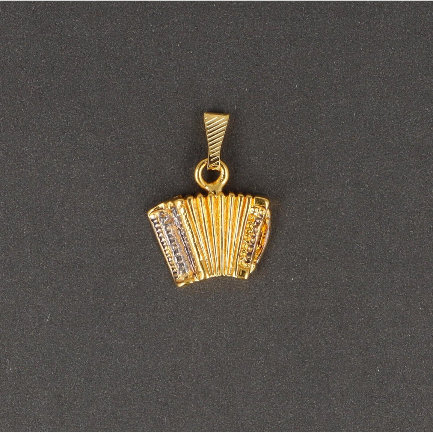 Accordion pendant, without chain, silver-plated or gold-plated