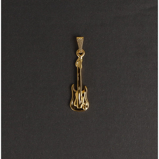 Electric guitar pendant, gold-plated, without chain