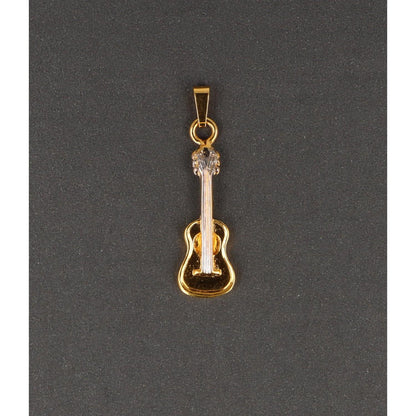 Konzertgitarre-Anhänger, vergoldet. ohne Kette