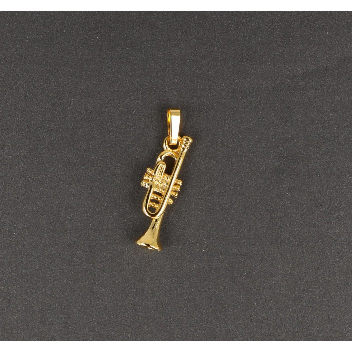 Trumpet pendant, without chain, gold-plated, brass music