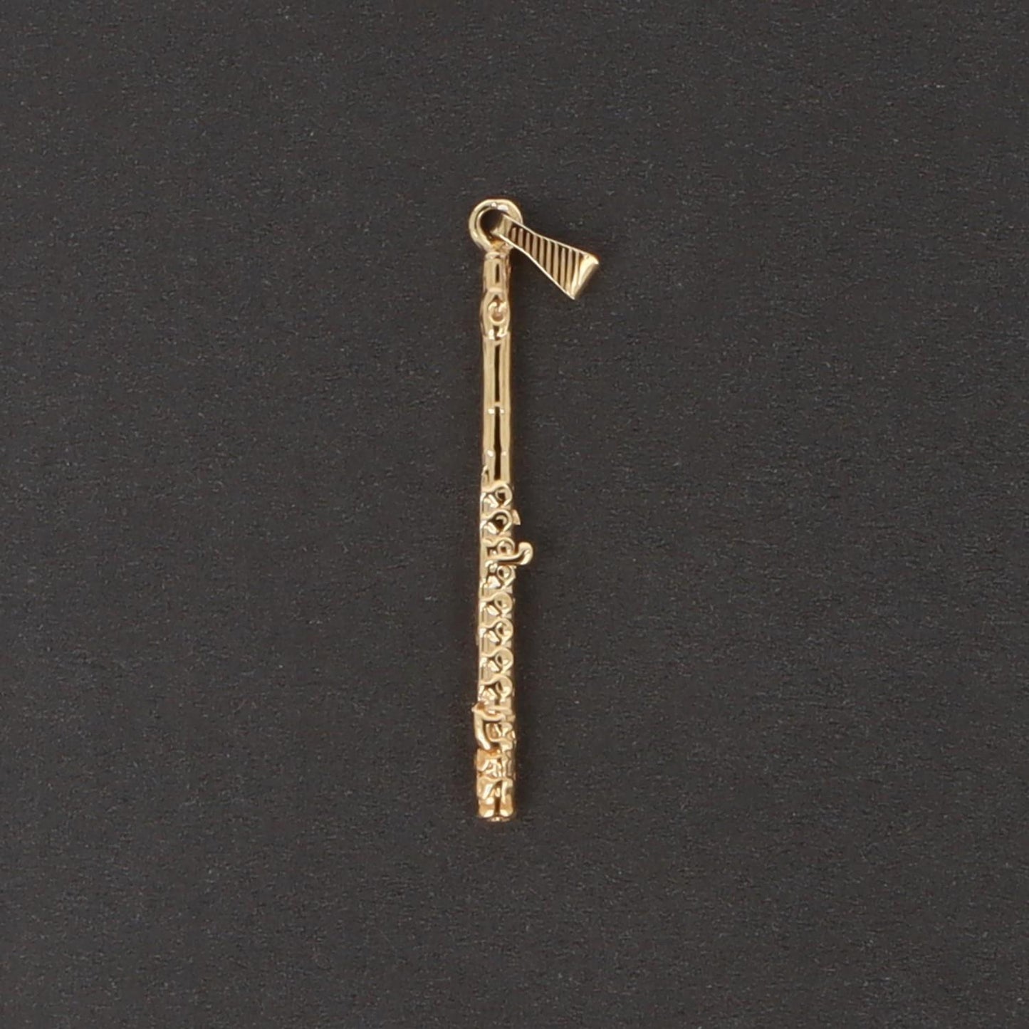 Querflöte-Anhänger, ohne Kette, vergoldet