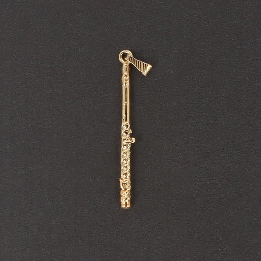 Querflöte-Anhänger, ohne Kette, vergoldet