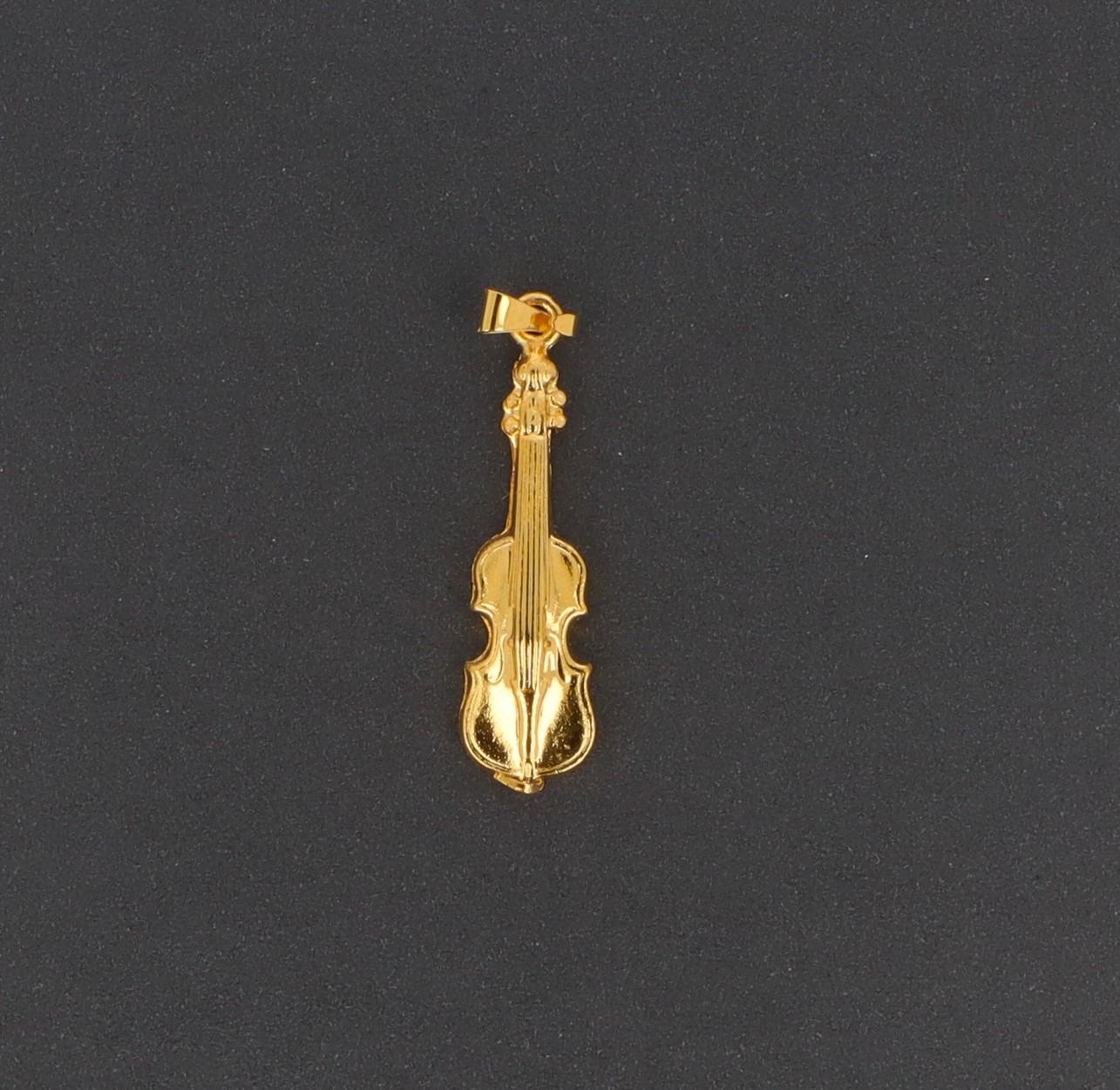 Cello pendant, gold-plated, without chain