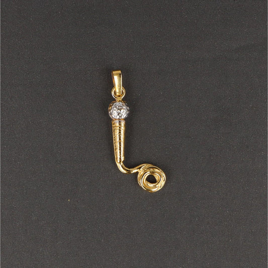 Microphone pendant, gold-plated with silver head, without chain