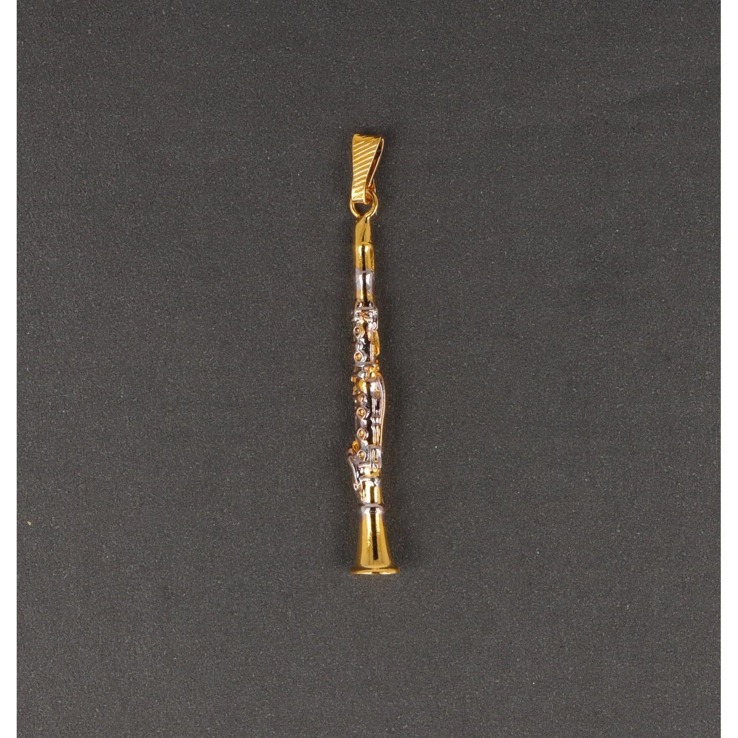 Clarinet pendant, gold-plated, without chain