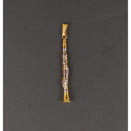 Clarinet pendant, gold-plated, without chain