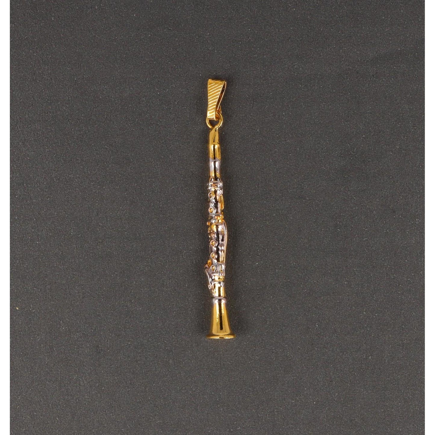 Klarinette-Anhänger, vergoldet, ohne Kette