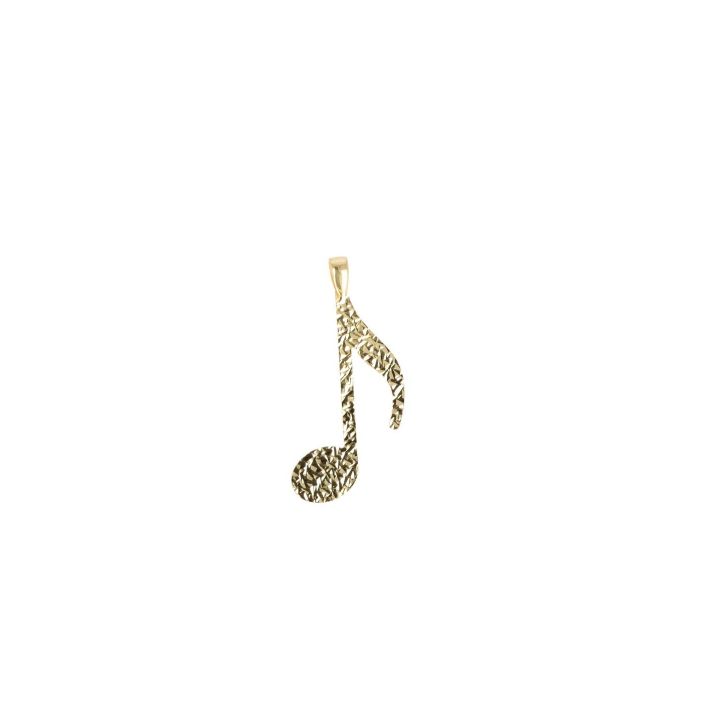 large 925 Sterling silver pendant note or treble clef, gold plated