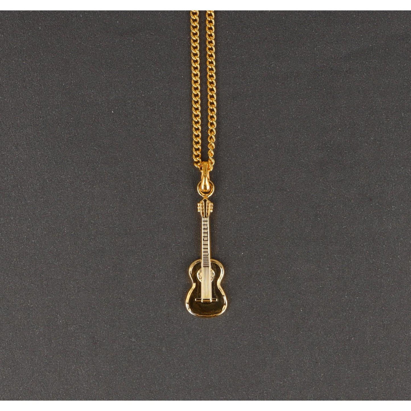 Concert guitar pendant, with chain, silver-plated or gold-plated