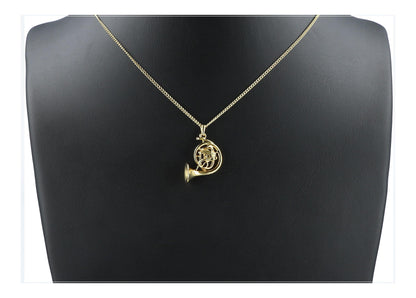 Horn pendant, with chain, silver-plated or gold-plated