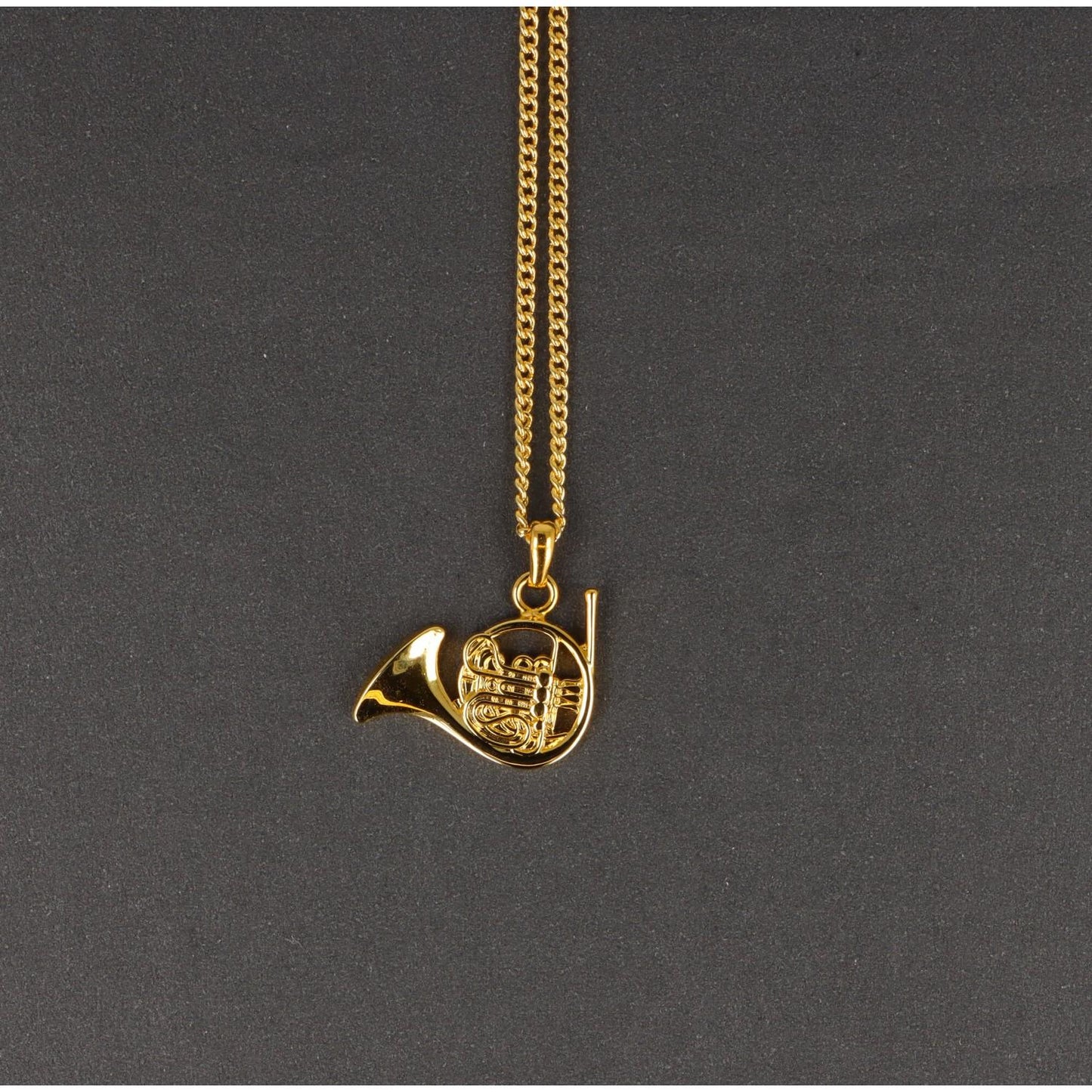 Horn pendant, with chain, silver-plated or gold-plated