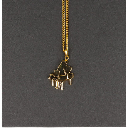 Piano pendant with chain, silver-plated or gold-plated, grand piano