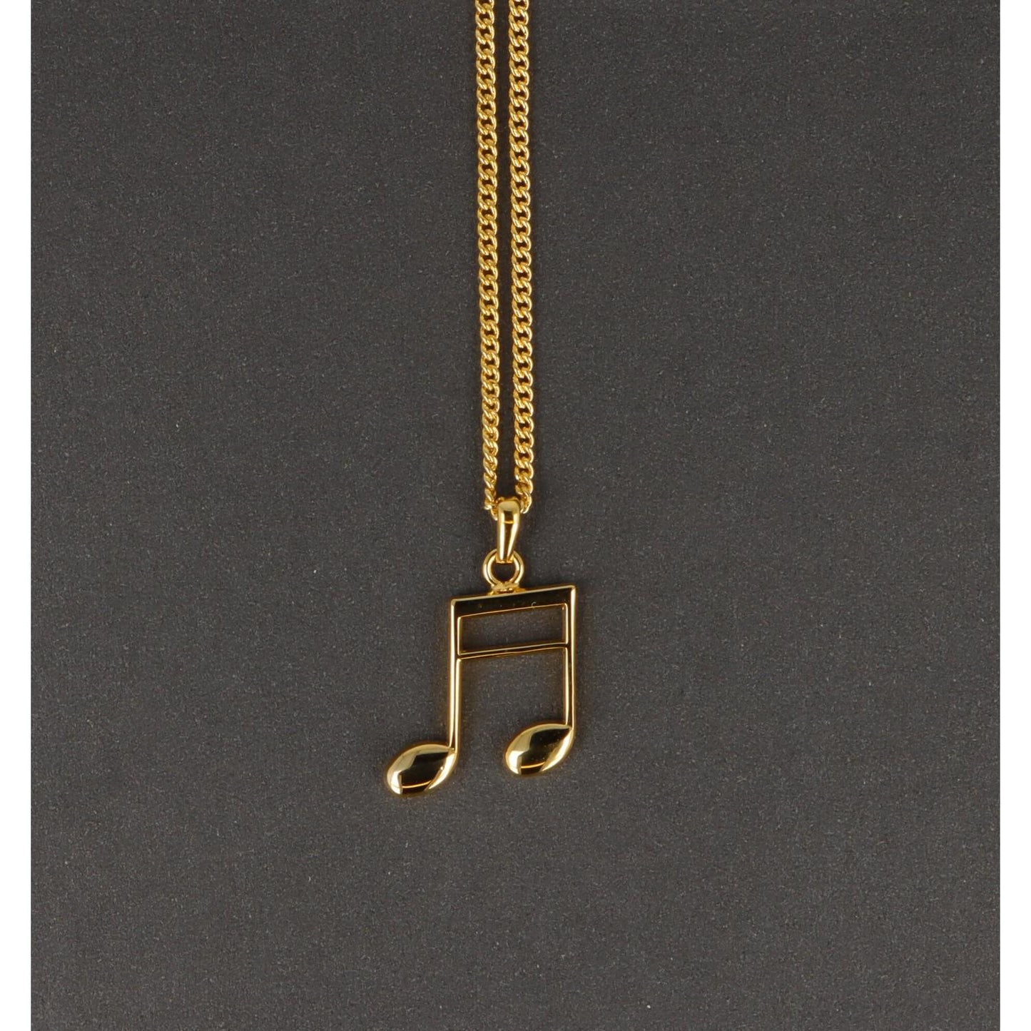 16th note pendant, with chain, gold-plated