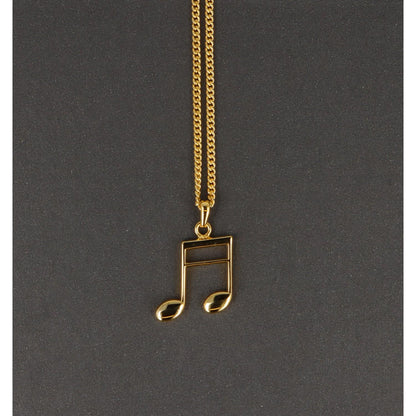 16th note pendant, with chain, gold-plated