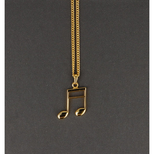 16th note pendant, with chain, gold-plated