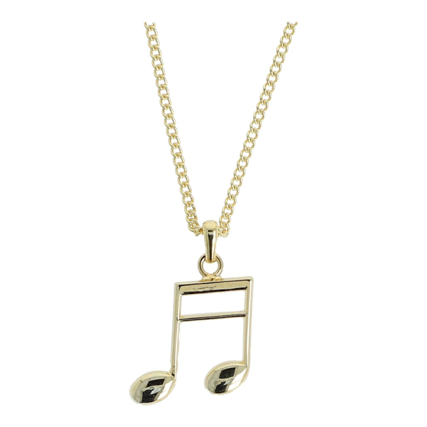 16th note pendant, with chain, gold-plated