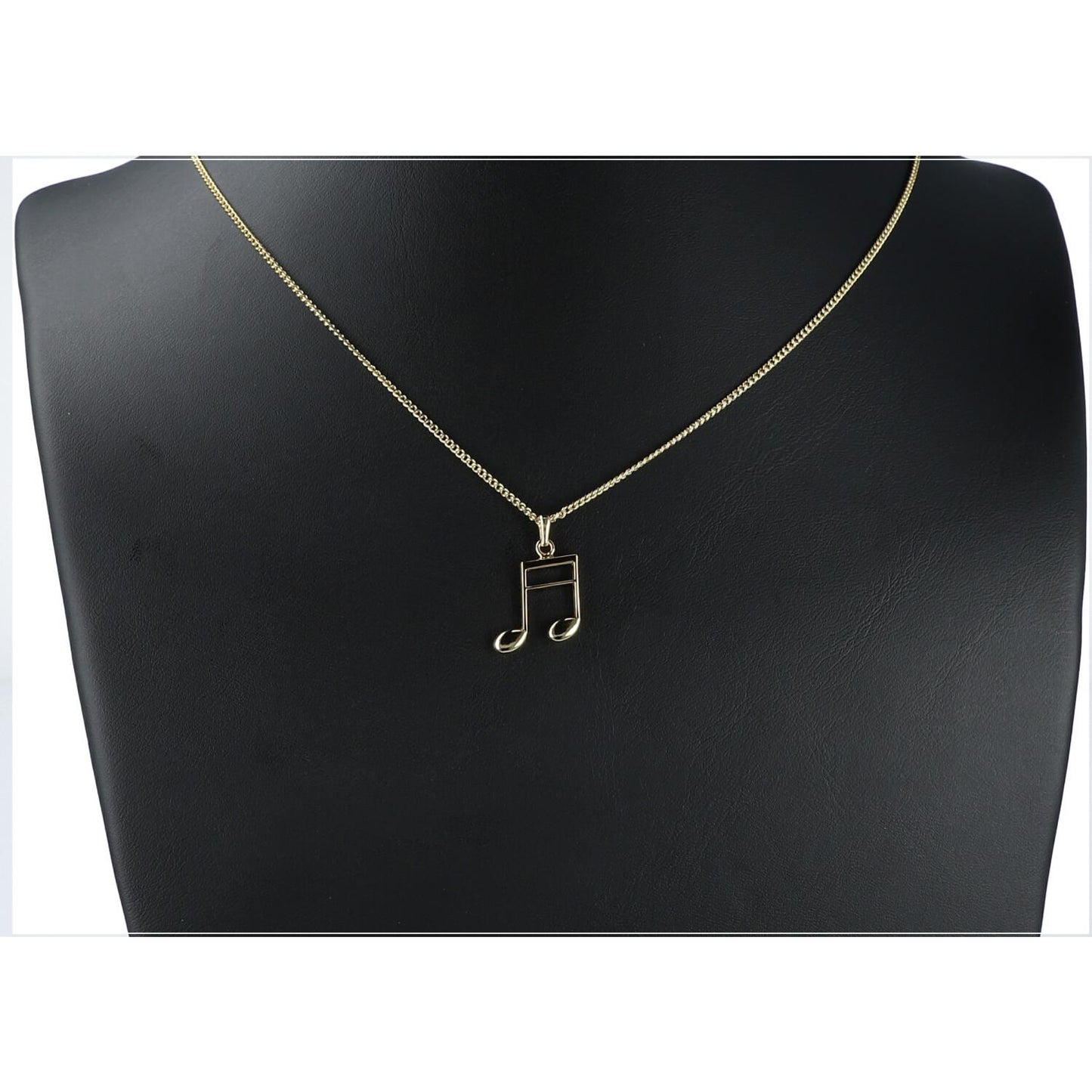 16th note pendant, with chain, gold-plated