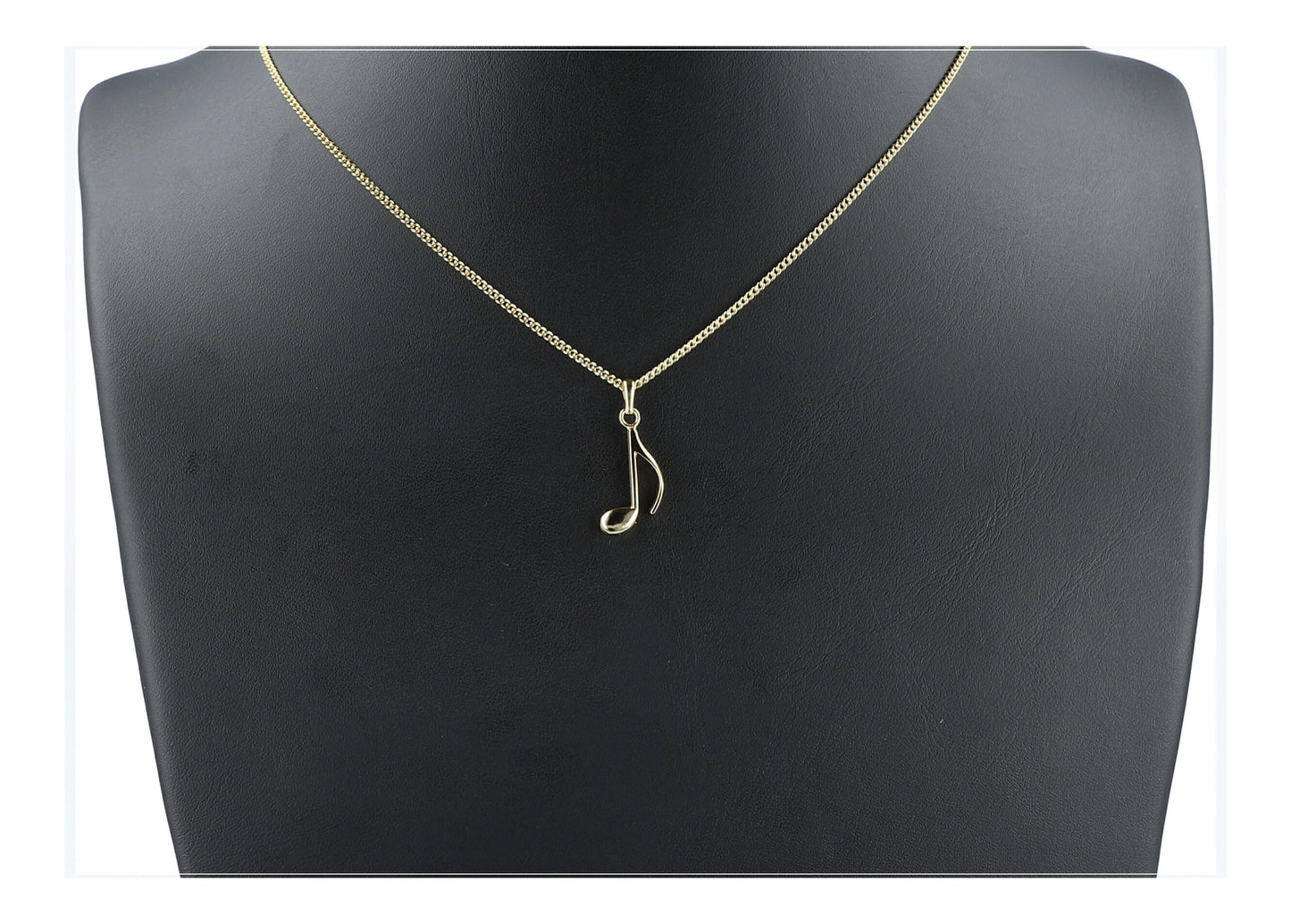 Eighth note pendant, with chain, silver or gold plated, note