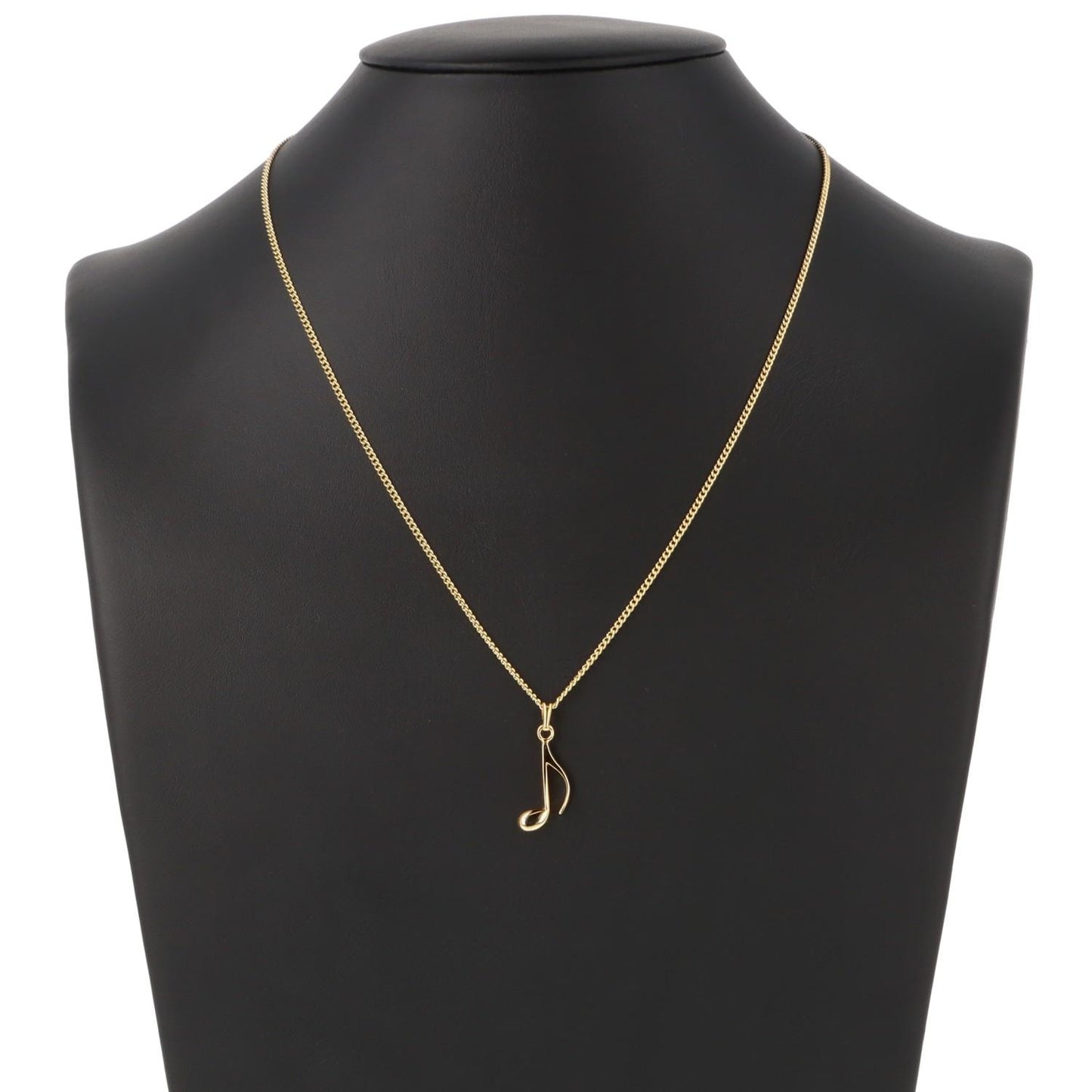 Achtelnote-Anhänger, mit Kette, versilbert oder vergoldet, Note